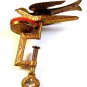 Vintage Gold Tone Sewing Bird Pin Cushion 33117