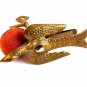 Vintage Gold Tone Sewing Bird Pin Cushion 33117