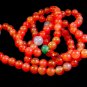 Tibetian Carnelian Amythest Jade Prayer Worry Beads 48" Necklace 008617