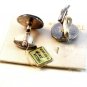 Early Toshikane Sterling Silver & Porcelain Golden Pagoda Cufflinks