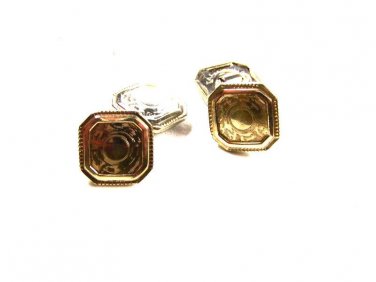 Edwardian 14K White Gold Front Talon Grip Cufflinks by BELAIS 10715