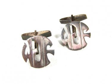 1981 Sterling Silver Initals W. J. F. Cufflinks By Lenore Doskow 6116