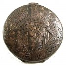 Vintage Oriental 950 Silver Bamboo Monogrammable Compact 72517