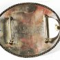 Vintage Cowboy Western Sterling Overly 10K DBL Belt Buckle By DEL VARNEY 81916