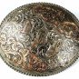 Vintage Cowboy Western Sterling Overly 10K DBL Belt Buckle By DEL VARNEY 81916