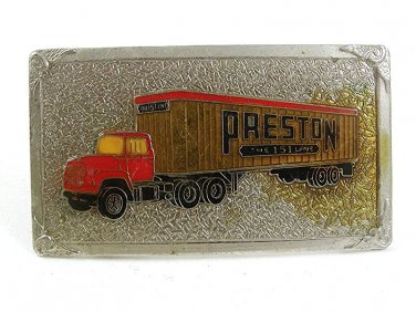 Vintage PRESTON The 151 Line Truck Belt Buckle By HOOK FAST 32217
