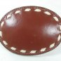 1960's-70's Western Cowgirls Tan w/ White Stitching Leather Belt Buckle 62416