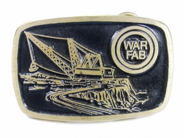 1960's - 70's War Fab Construction Brass Belt Buckle by DYNE BUCKLE 101915