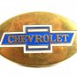 Vintage Solid Brass Enameled Blue CHEVROLET Belt Buckle By BARON 10817