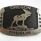 1992-92 OREGON LOYAL ORDER OF MOOSE Belt Buckle By ANACOSTES USA 101117