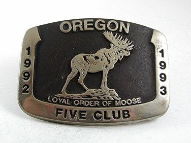 1992-92 OREGON LOYAL ORDER OF MOOSE Belt Buckle By ANACOSTES USA 101117