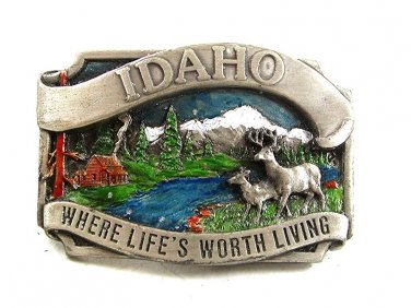 1983 Idaho Where Life's Worth Living Belt Buckle By SISKIYOU 22417