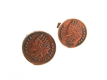 Matching Pair of 1859 Indian Head Penny Cufflinks 10217