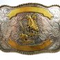 1950's Western Cowboy Rodeo Calf Roping Belt Buckle Branded Can;t Read 111015