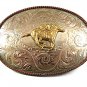 German Silver Horse Racing Belt Buckle By MONTANA SILVERSMITHS 112217
