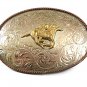 German Silver Horse Racing Belt Buckle By MONTANA SILVERSMITHS 112217