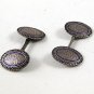Edwardian / Deco 800 Silver & Blue Rim Cufflinks 91216