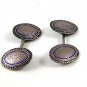 Edwardian / Deco 800 Silver & Blue Rim Cufflinks 91216