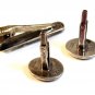Vintage Mexican Sterling Silver Inlaid Cufflinks Tie Clasp 008717