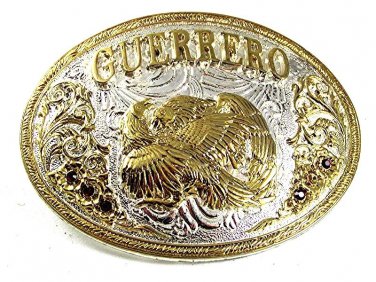 Silver Tone Gold Tone Eagle GUERRERO Buckle 41617