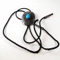 Vintage Mexican Taxco Sterling Silver Turquoise Bolo Leather Cord 102016