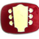 Vintage Red & Cream Guitar Neck Belt Buckle By RJ 7617