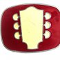 Vintage Red & Cream Guitar Neck Belt Buckle By RJ 7617
