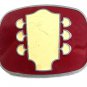 Vintage Red & Cream Guitar Neck Belt Buckle By RJ 7617