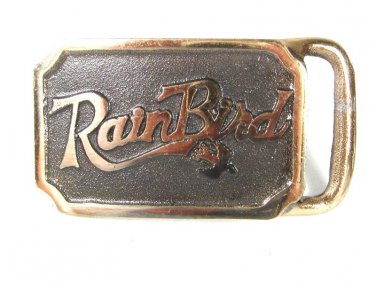Vintage RainBird Solid Brass Belt Buckle 72816