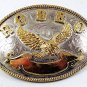 HUGE Mexican Alpaca Silver Cowboy RODEO American Eagle Belt Buckle 122016