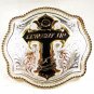 Silver Tone Black Gold Tone Cross Cowboy UP Belt Buckle by Montana Silversmiths