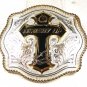 Silver Tone Black Gold Tone Cross Cowboy UP Belt Buckle by Montana Silversmiths