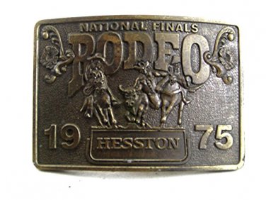 1975 National Finals Rodeo HESSTON Belt Buckle By LEWIS BUCKLES 9817