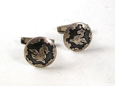 Vintage Sterling Silver Dragon Cufflinks 91016