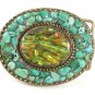 Turquoise Mosaic Abalone Belt Buckle By MICHAL GOLAN & INCLUDES BELT 51517