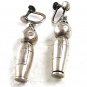 Vintage 950 Silver Japanese Kimono Secret Compartment Earrings 72417