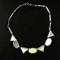 Vintage Art Deco Silvertone Blue Cabachon 17&acirc;�� Necklace / Choker  72116