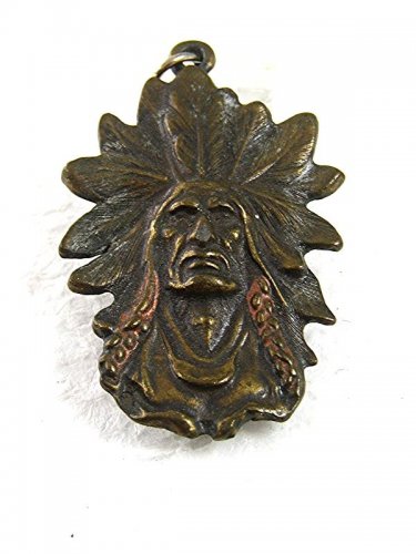 Vintage Native American Indian Chief Pendant Marked USA 71717