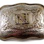 Mexican Alpaca Silvertone Initial / Letter N Belt Buckle 04228014 Not Signed