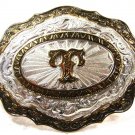 Western Silver Tone Gold Tone Initial T Buckle by CRUMRINE 121415