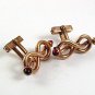 Mid Century Modern 1/40 10K Rolled Gold Red Cufflinks By SWANK 10217