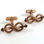 Mid Century Modern 1/40 10K Rolled Gold Red Cufflinks By SWANK 10217