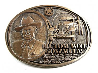 M.T. "Lone Wolf" Gonzaullas TEXAS RANGER Belt Buckle By ADM 101317