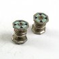 Vintage Art Deco Silvertone Blue Black Cufflinks By SNAP LINK 10717