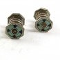 Vintage Art Deco Silvertone Blue Black Cufflinks By SNAP LINK 10717