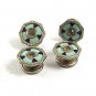 Vintage Art Deco Silvertone Blue Black Cufflinks By SNAP LINK 10717