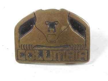 Vintage Bear Columbia Brass Belt Buckle By DYNA BUCKLE 72016