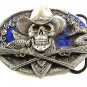 Vintage 1989 Cowboy Skull Crossbones Enameled Belt Buckle By SISKIYOU 12317