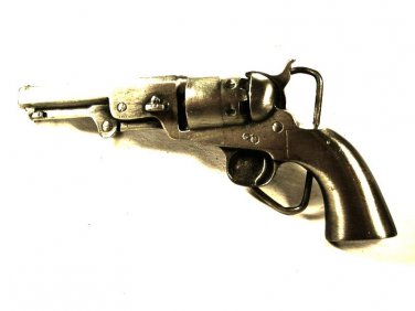 1979 Silver Tone Pistol Gun Belt Buckle by BERGAMONT Made In USA 11315