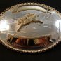 Western Silver & Gold 2 Tone Rodeo Cowboy Bucking Broncho Belt Buckle by Justin